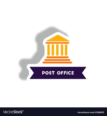 Stylish icon in paper sticker style building post vector image