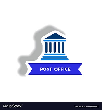 Stylish icon in paper sticker style building post vector image