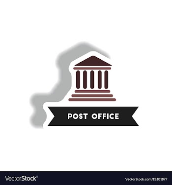 Stylish icon in paper sticker style building post vector image