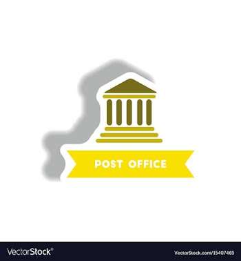 Stylish icon in paper sticker style building post vector image