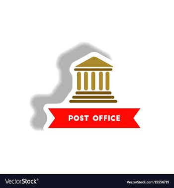 Stylish icon in paper sticker style building post vector image