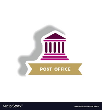 Stylish icon in paper sticker style building post vector image