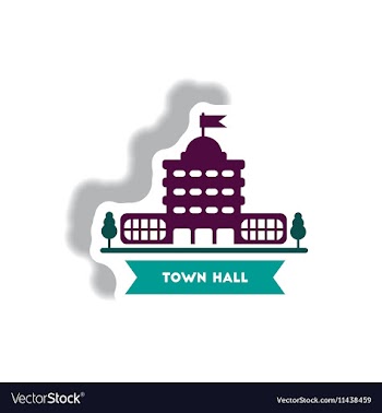 Stylish icon in paper sticker style building town vector image