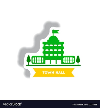Stylish icon in paper sticker style building town vector image