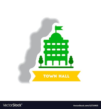 Stylish icon in paper sticker style building town vector image