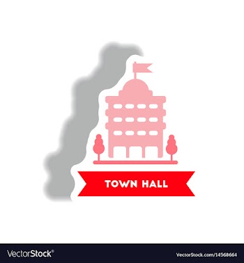 Stylish icon in paper sticker style building town vector image
