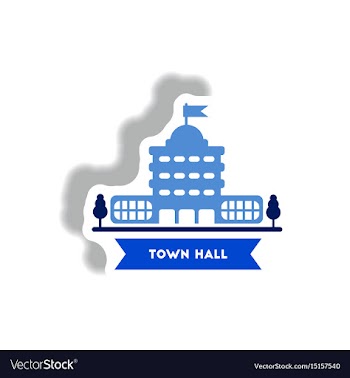 Stylish icon in paper sticker style building town vector image