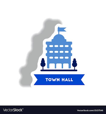 Stylish icon in paper sticker style building town vector image