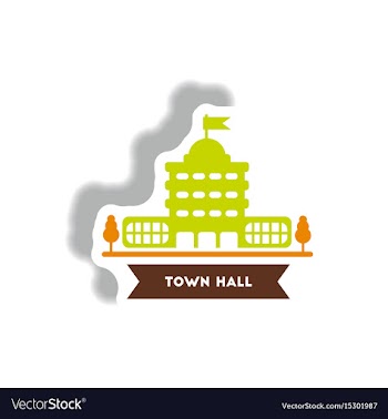 Stylish icon in paper sticker style building town vector image