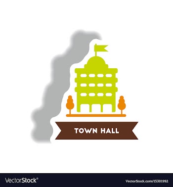 Stylish icon in paper sticker style building town vector image