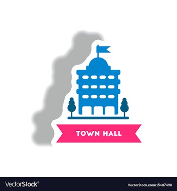 Stylish icon in paper sticker style building town vector image