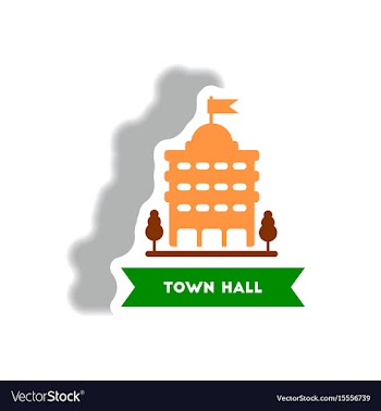 Stylish icon in paper sticker style building town vector image