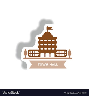Stylish icon in paper sticker style building town vector image