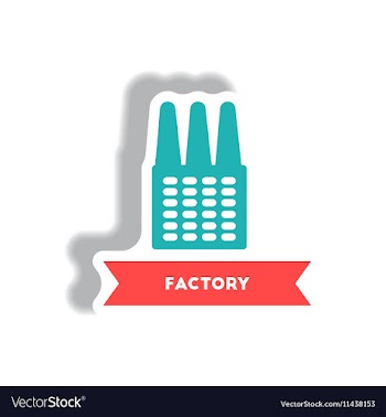 Stylish icon in paper sticker style building vector image