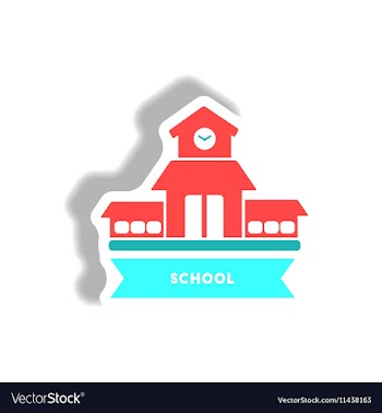 Stylish icon in paper sticker style building vector image