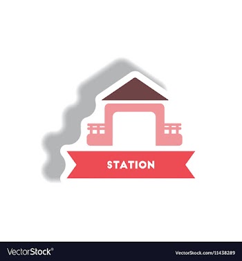 Stylish icon in paper sticker style building vector image