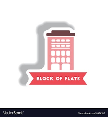 Stylish icon in paper sticker style building vector image