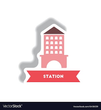 Stylish icon in paper sticker style building vector image