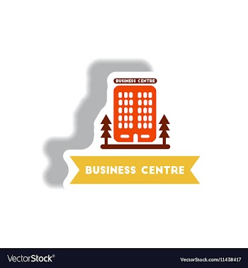 Stylish icon in paper sticker style building vector image