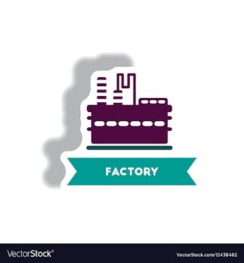 Stylish icon in paper sticker style building vector image