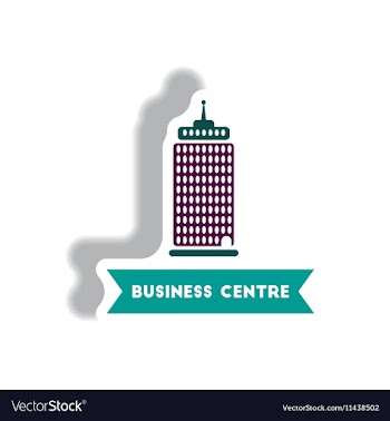 Stylish icon in paper sticker style building vector image