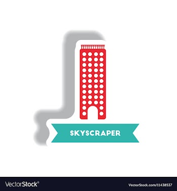 Stylish icon in paper sticker style building vector image