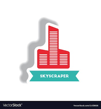 Stylish icon in paper sticker style building vector image
