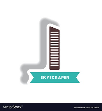 Stylish icon in paper sticker style building vector image