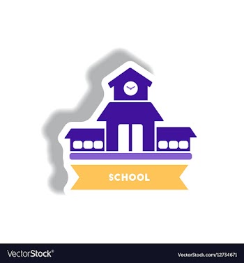 Stylish icon in paper sticker style building vector image