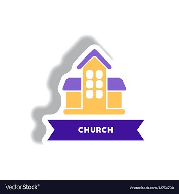 Stylish icon in paper sticker style building vector image
