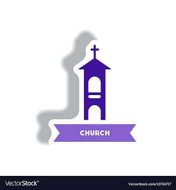 Stylish icon in paper sticker style building vector image