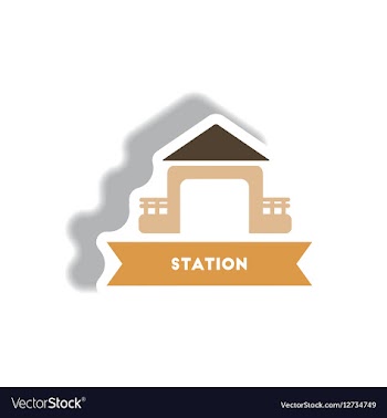 Stylish icon in paper sticker style building vector image