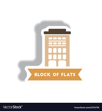 Stylish icon in paper sticker style building vector image