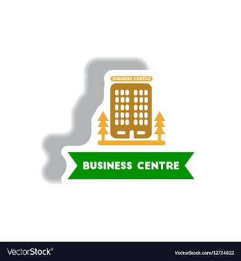 Stylish icon in paper sticker style building vector image