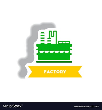 Stylish icon in paper sticker style building vector image
