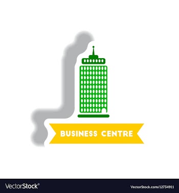 Stylish icon in paper sticker style building vector image