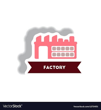 Stylish icon in paper sticker style building vector image