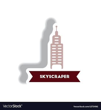 Stylish icon in paper sticker style building vector image