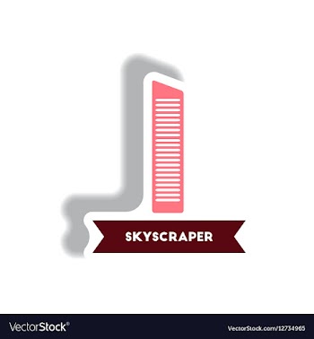 Stylish icon in paper sticker style building vector image