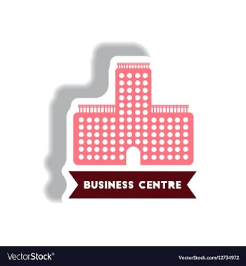 Stylish icon in paper sticker style building vector image
