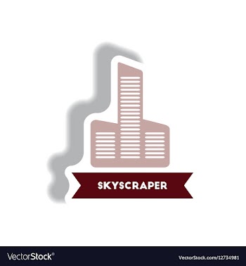 Stylish icon in paper sticker style building vector image