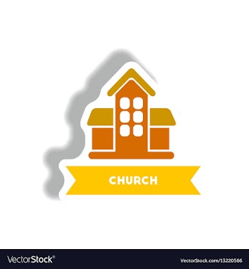 Stylish icon in paper sticker style building vector image