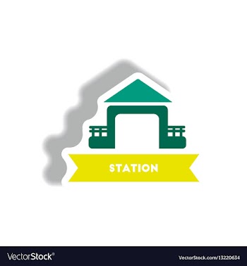 Stylish icon in paper sticker style building vector image