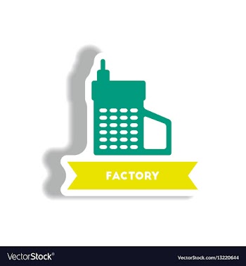 Stylish icon in paper sticker style building vector image