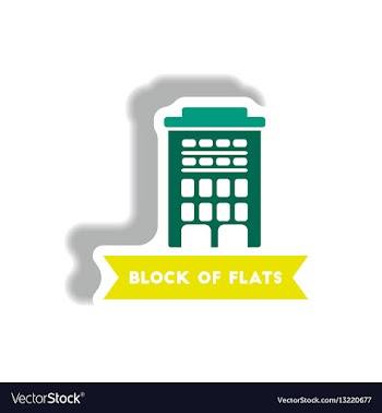 Stylish icon in paper sticker style building vector image