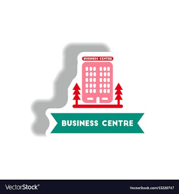 Stylish icon in paper sticker style building vector image