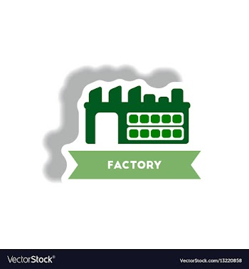 Stylish icon in paper sticker style building vector image