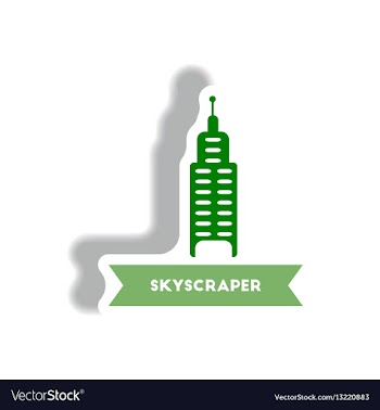Stylish icon in paper sticker style building vector image