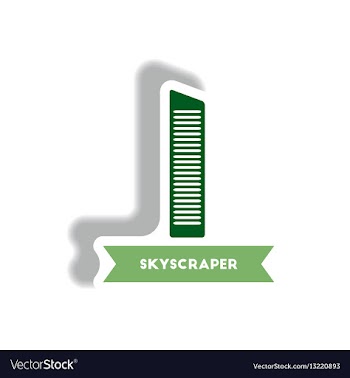 Stylish icon in paper sticker style building vector image