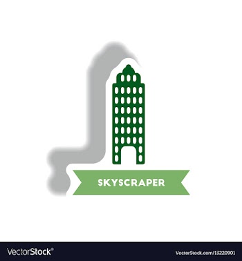 Stylish icon in paper sticker style building vector image
